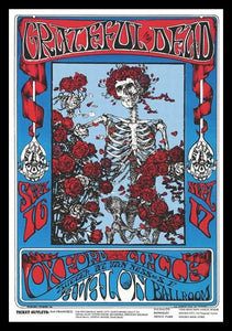 Grateful Dead - Skeleton & Roses Poster
