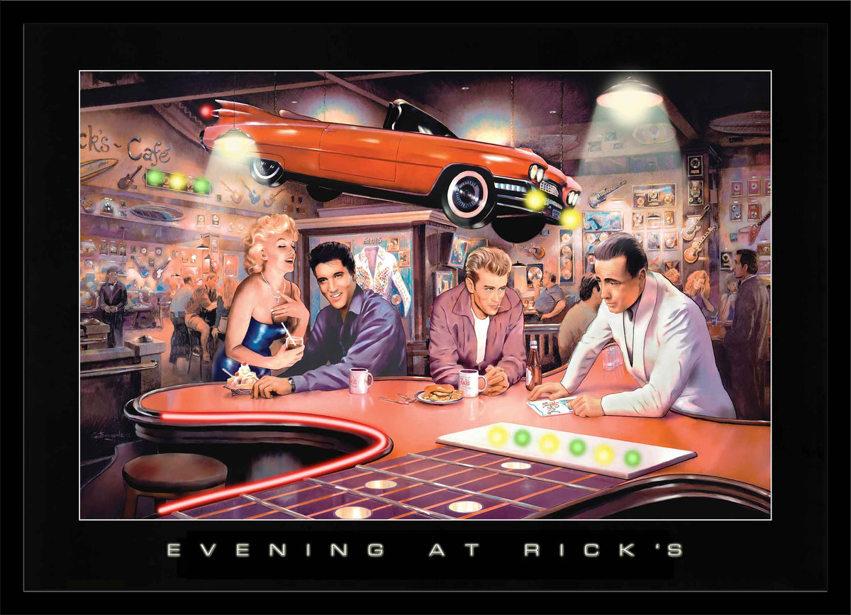 Evening’s at Rick’s by e Bungarda George Bungarda | GEORGE BUNGARDA PRINT 'EVENING AT RICKS | MutualArt