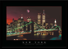 Load image into Gallery viewer, New York Brooklyn Bridge Moon by Electric Art Gallery