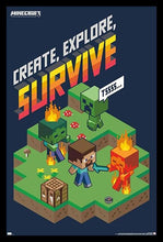 Load image into Gallery viewer, Minecraft-Create, Explore, Survive 2 Poster