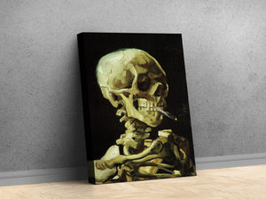 Skull with a Cigarette Canvas