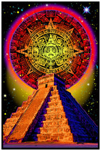 Load image into Gallery viewer, Mayan Temple Blacklight Poster - Black