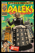 Load image into Gallery viewer, Doctor Who Daleks Comic Poster - Black