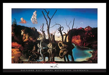 Load image into Gallery viewer, Dali Swans Reflecting Elephants Poster of surrealist artist Salvador Dali&#39;s Painting 1937 Poster
