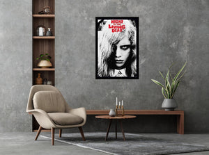 Night of the Living Dead Girl Zombie Horror Movie Poster Black & White Poster