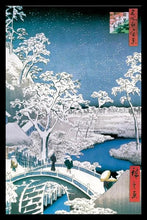 Load image into Gallery viewer, Hiroshige Drum Bridge in Snow Poster
