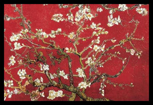 Van Gogh Almond Blossoms (Red) Poster