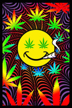 Load image into Gallery viewer, Happy Weed Blacklight - Flocked Blacklight Poster
