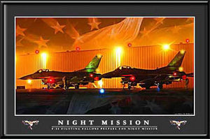 Night Mission F-16 Fighting Falcon by Electric Art Gallery
