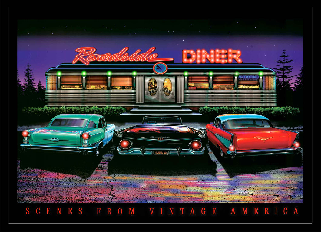 アメリカ雑貨 FUTURA DINER ダイナーLEDネオンピクチャー Roadside Diner LED by Electric Art Gallery – Poster Shoppe