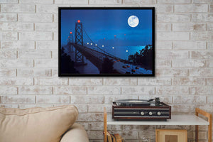 San Francisco Moon Skyline by Electric Art Gallery