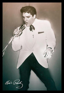 Elvis - Mic White Jacket Poster