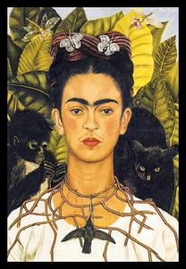 Frida Kahlo - Self Portrait with Animals Poster