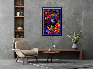 Gorilla Encounter Black Light Poster