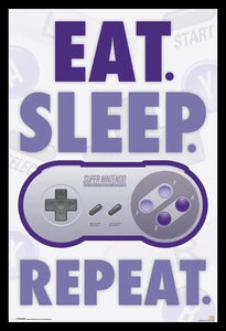 Nintendo Eat Sleep.... - Game Repeat! Poster