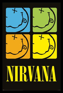 Nirvana - Smiley Squares X4 Poster