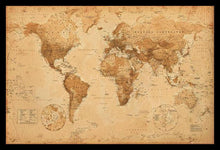 Load image into Gallery viewer, World Map - Vintage Look With Current Info Poster

