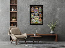 Load image into Gallery viewer, Zelda - Black Stained Glass Collage Poster
