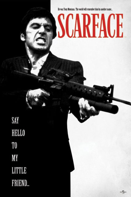 Scarface, Al Pacino, Tony Montana, Say Hello, Gangster, Crime, Movie Poster, Poster, Rolled