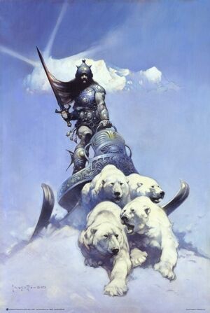Frazetta-Silver Warrior Poster - Rolled