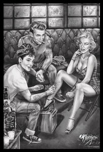Audrey Marilyn Dean Tattoo Poster - Black