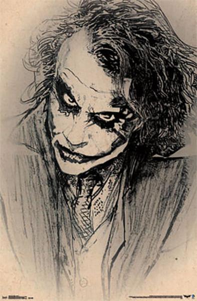 Dark Night Joker Sketch Poster