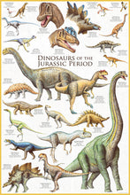 Load image into Gallery viewer, Dinosaurs Jurassic Chart Poster - Rolled
