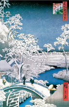 Load image into Gallery viewer, Hiroshige Drum Bridge in Snow
