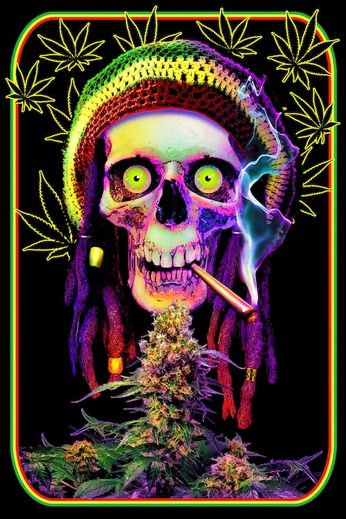 Grateful Dreads Blacklight - Flocked Blacklight Poster