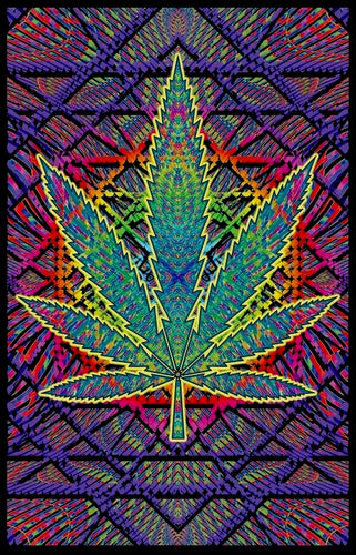 Sacred Leaf Blacklight - Flocked Blacklight Poster