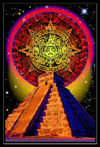 Mayan Temple Blacklight Poster - Rolled