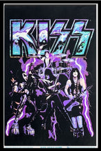 Load image into Gallery viewer, Kiss Blue Lightening Blacklight Poster - Black
