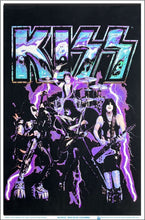 Load image into Gallery viewer, Kiss Blue Lightening Blacklight Poster - Rolled

