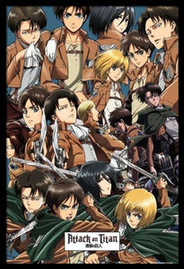 Attack on Titan Collage Poster - Black