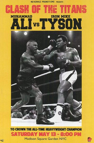 Muhammad Ali, Iron Mike Tyson, Boxing, Sports, Fight, Clash of the Titans, Heavyweight Champion, Poster, Rolled