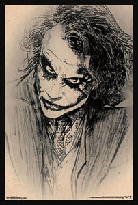 Dark Night Joker Sketch Poster - Mall Art Store