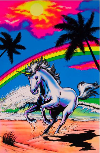 Unicorn Rainbow Blacklight Poster
