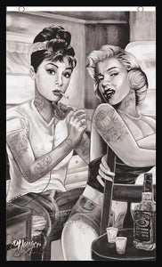 Marilyn / Audrey Tattoo Poster - Mall Art Store