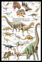 Load image into Gallery viewer, Dinosaurs Jurassic Chart Poster - Black
