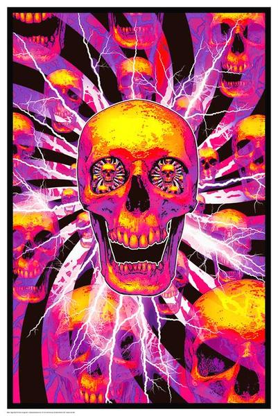Hyper Skull- Non Flocked Blacklight Poster