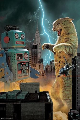 Cat vs Robot Poster